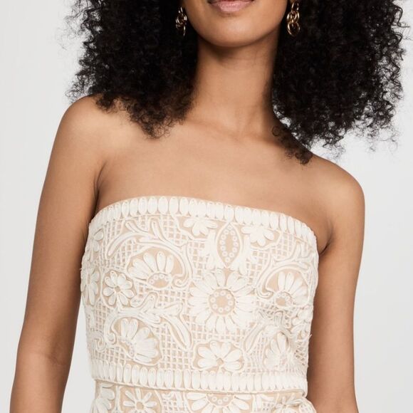 NWT Veronica Beard Agata Dress Strapless Mini in Light Pebble Sz 12 - Picture 3 of 16